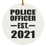 Police Officer Established EST. 2021 - Circle Ornament