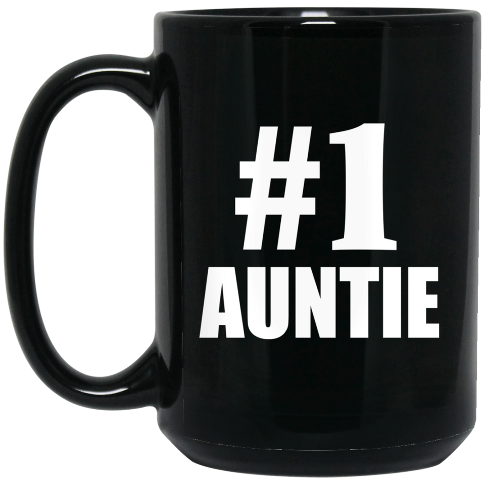 Number One #1 Auntie - 15 Oz Coffee Mug Black