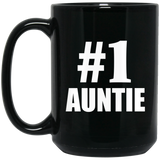 Number One #1 Auntie - 15 Oz Coffee Mug Black
