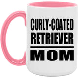 Curly-Coated Retriever Mom - 15oz Accent Mug Pink
