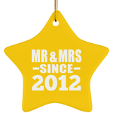 12th Anniversary Mr & Mrs Since 2012 - Star Ornament