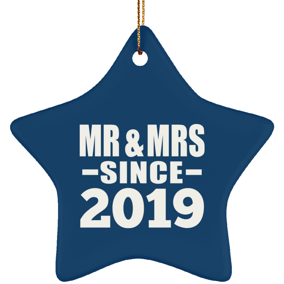 5th Anniversary Mr & Mrs Since 2019 - Star Ornament