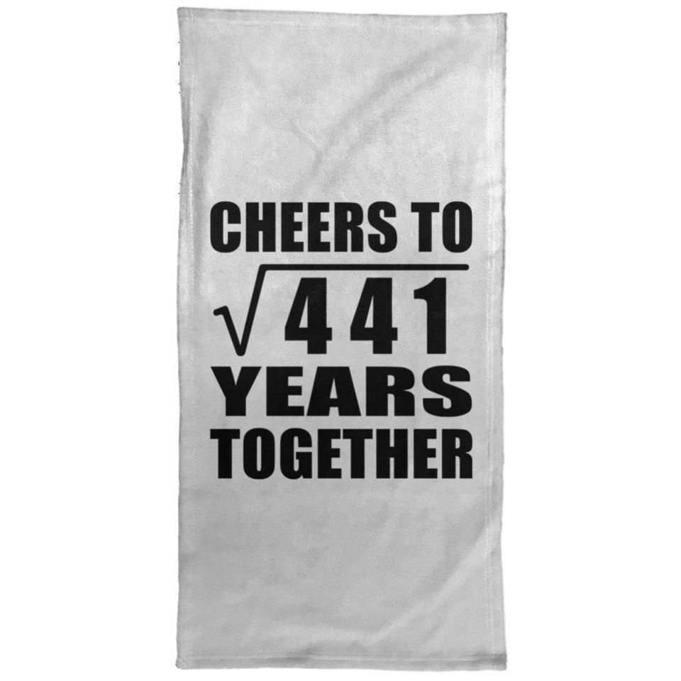 21st Anniversary Cheers To Square Root of 441 Years Together - Hand Towel