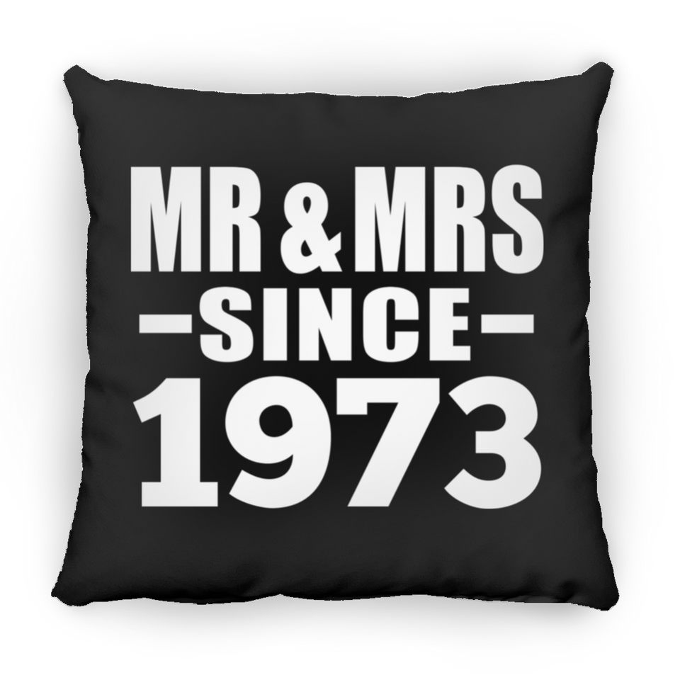 51st Anniversary Mr & Mrs Since 1973 - Throw Pillow Black