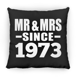 51st Anniversary Mr & Mrs Since 1973 - Throw Pillow Black