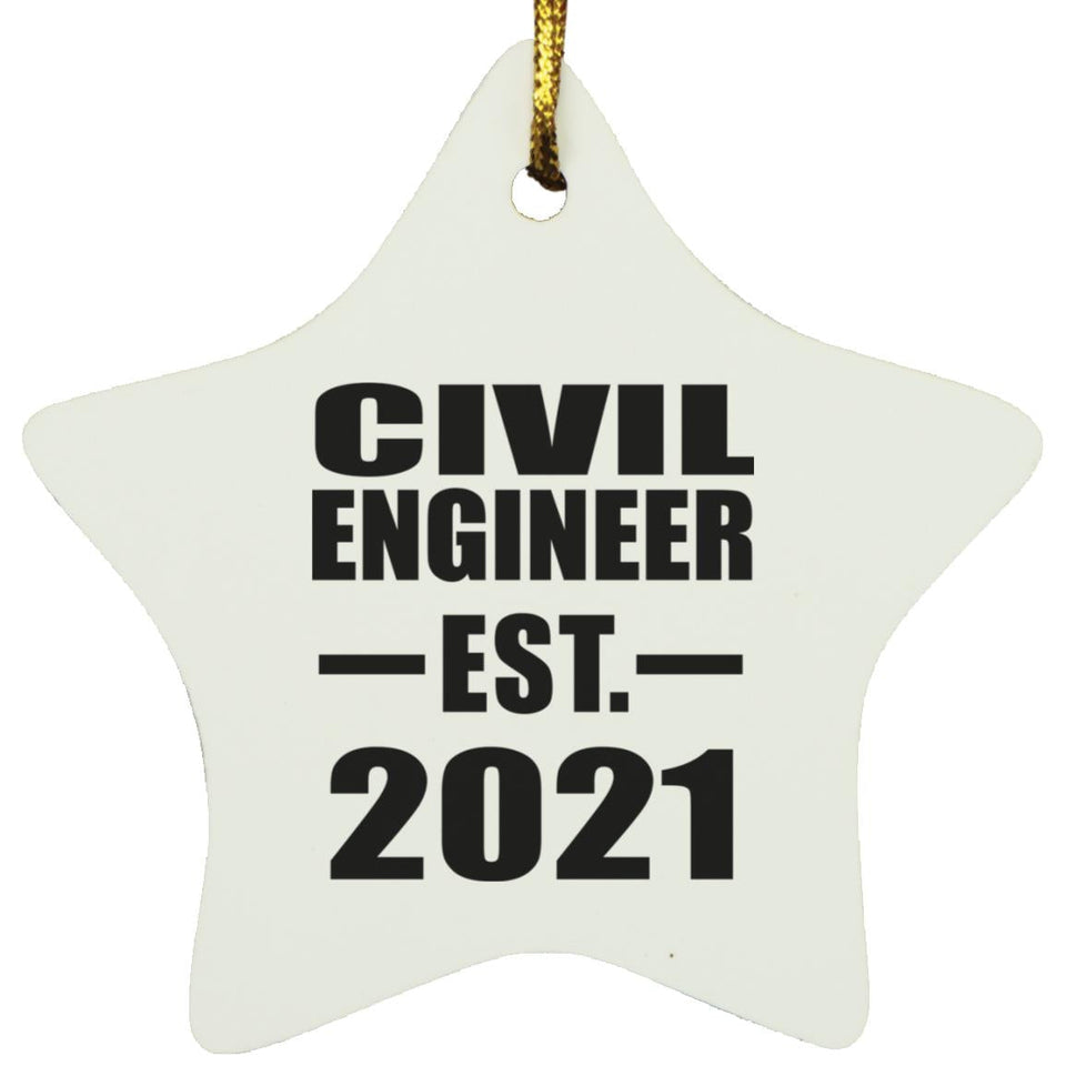 Civil Engineer Established EST. 2021 - Star Ornament