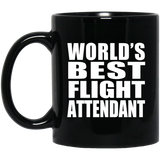 World's Best Flight Attendant - 11 Oz Coffee Mug Black