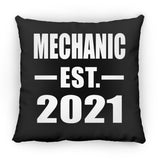 Mechanic Established EST. 2021 - Throw Pillow Black