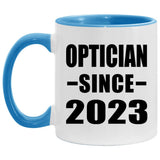 Optician Since 2023 - 11oz Accent Mug Blue