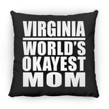 Virginia World's Okayest Mom - Throw Pillow Black