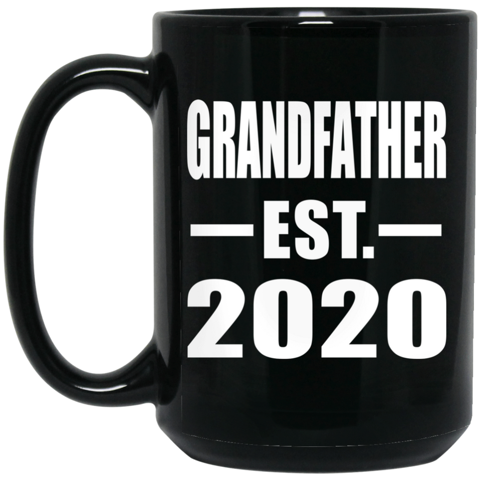 Grandfather Established EST. 2020 - 15oz Coffee Mug Black