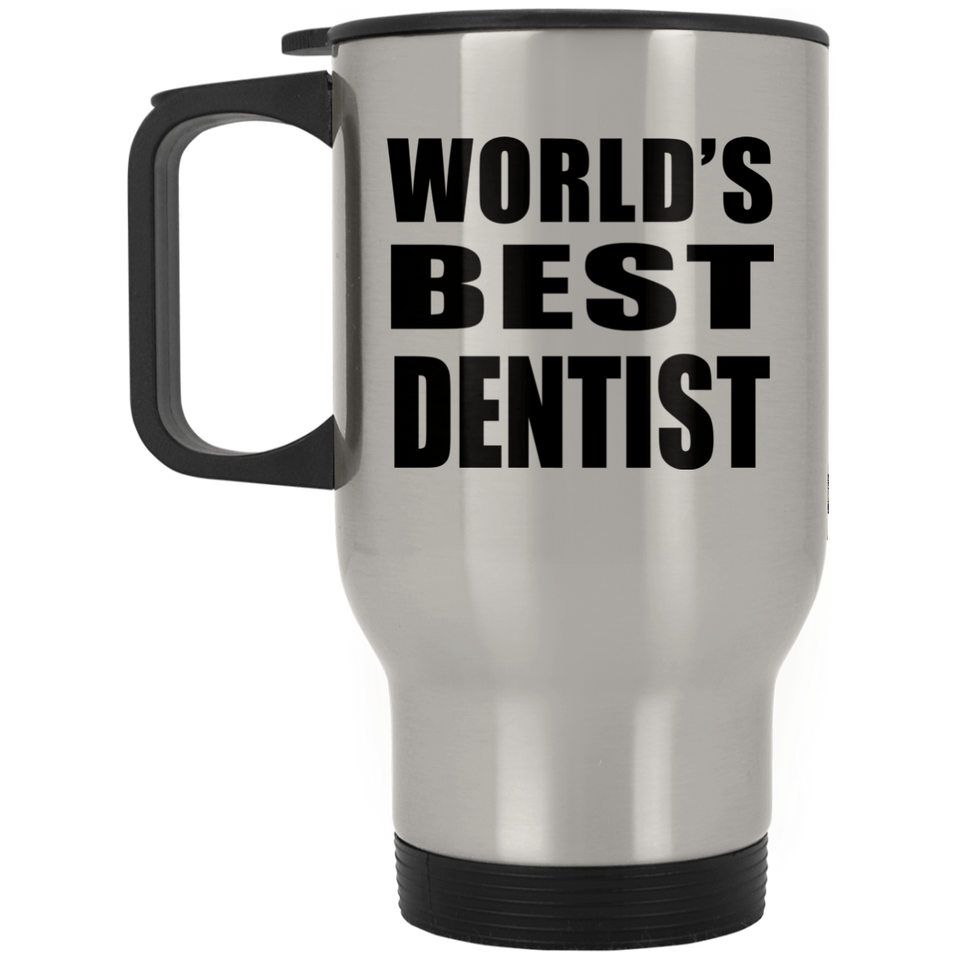 World's Best Dentist - Silver Travel Mug