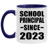 School Principal Since 2023 - 11oz Accent Mug Purple