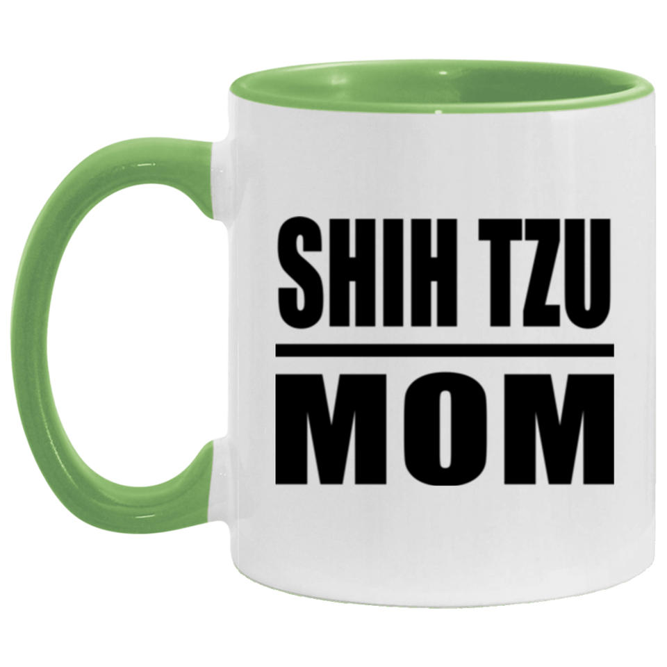 Shih Tzu Mom - 11oz Accent Mug Green