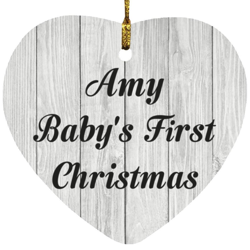Amy Baby's First Christmas - Heart Ornament F