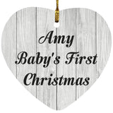 Amy Baby's First Christmas - Heart Ornament F