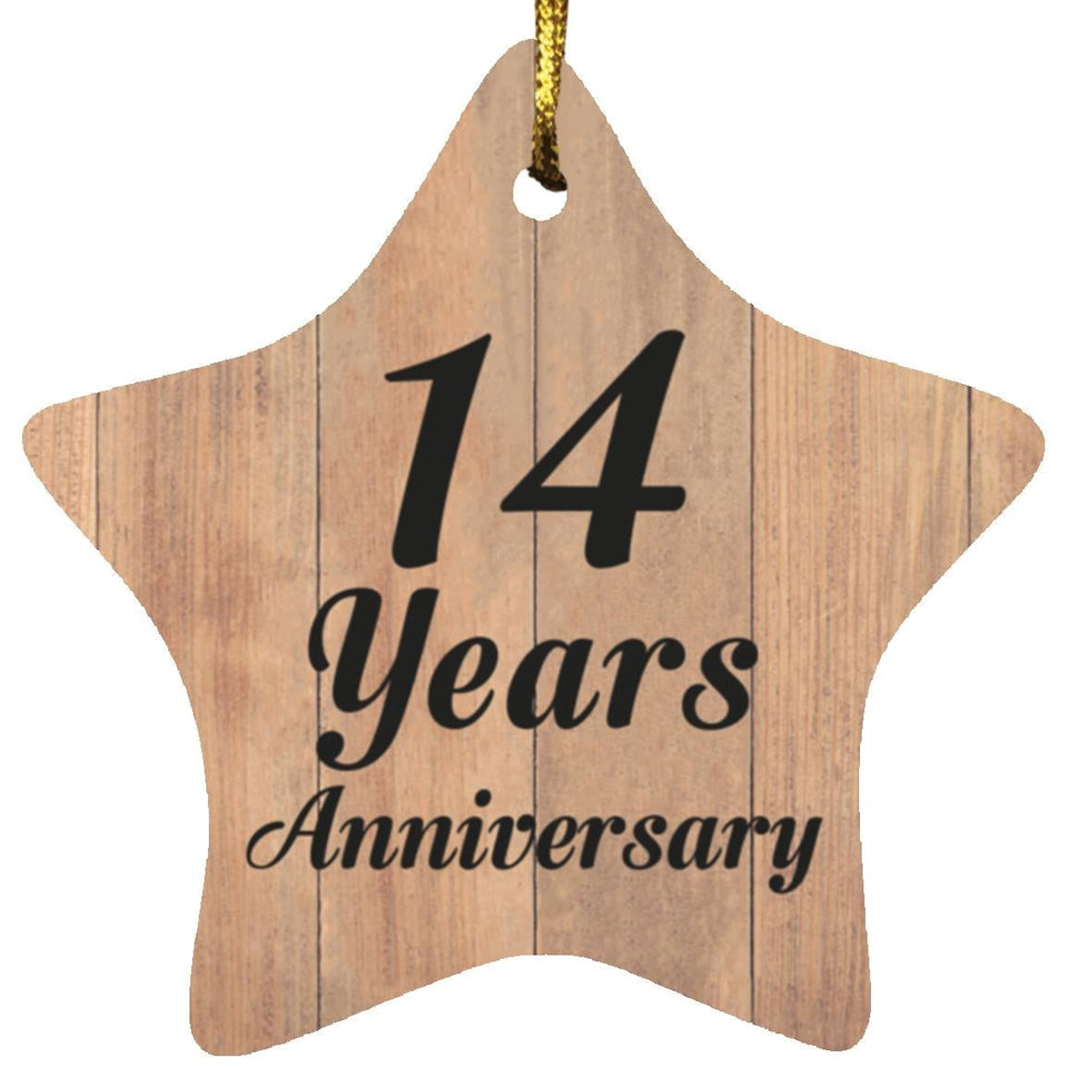 14th Anniversary 14 Years Anniversary - Star Ornament C