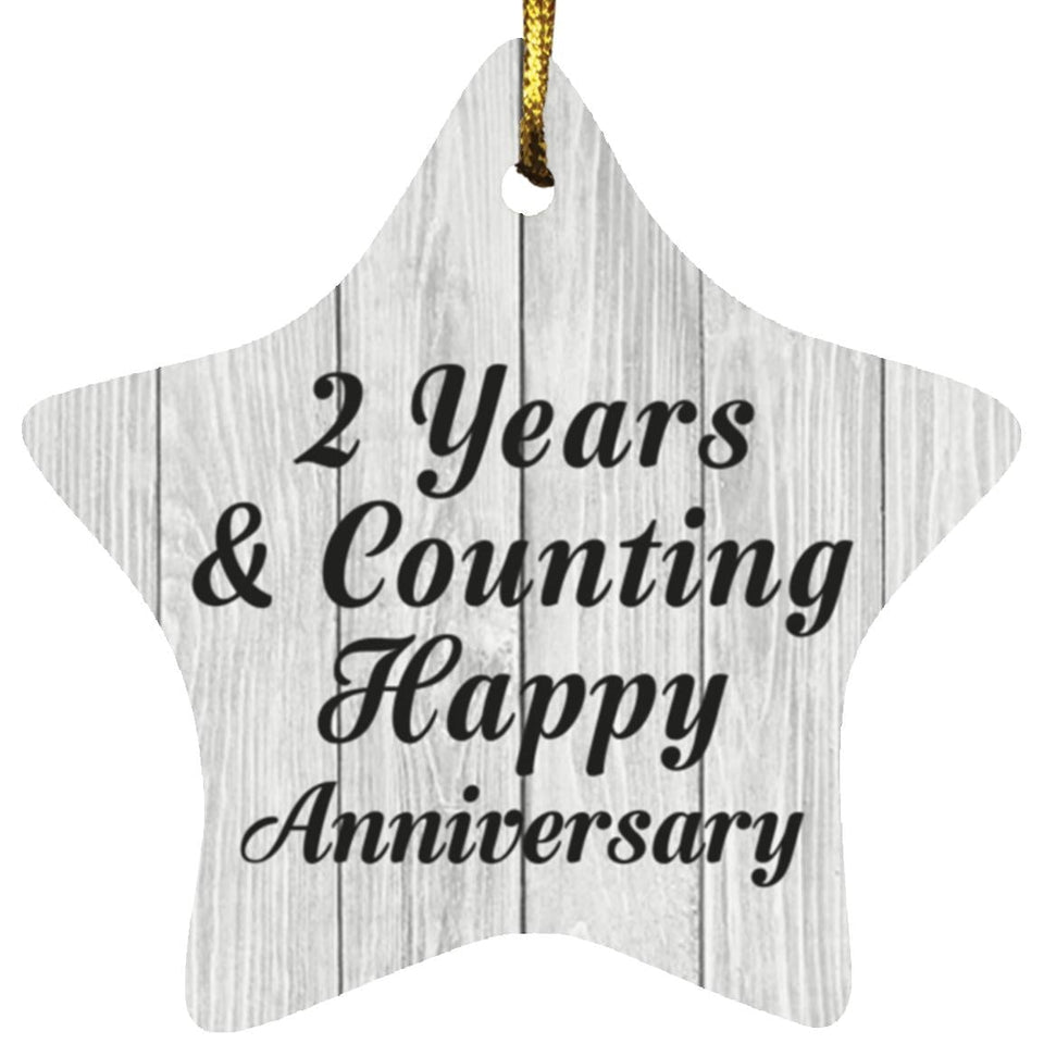2nd Anniversary 2 Years & Counting Happy Anniversary - Star Ornament F