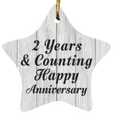 2nd Anniversary 2 Years & Counting Happy Anniversary - Star Ornament F