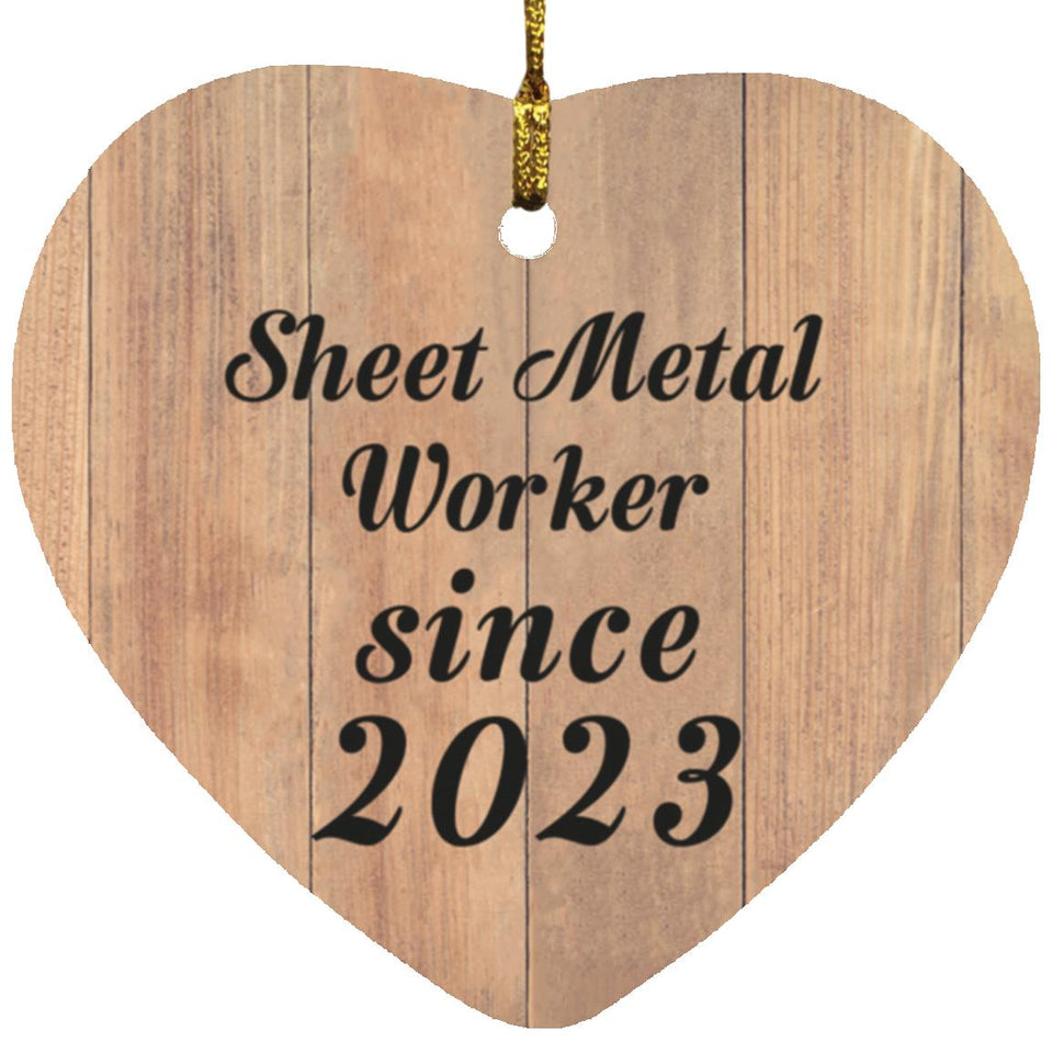 Sheet Metal Worker Since 2023 - Heart Ornament C