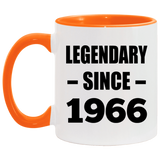 58th Birthday Legendary Since 1966 - 11oz Accent Mug Orange