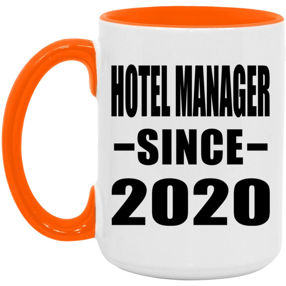 Hotel Manager Since 2020 - 15oz Accent Mug Orange