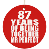 87th Anniversary 87 Years Of Being Mr Perfect - Circle Ornament