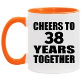 38th Anniversary Cheers To 38 Years Together - 11oz Accent Mug Orange