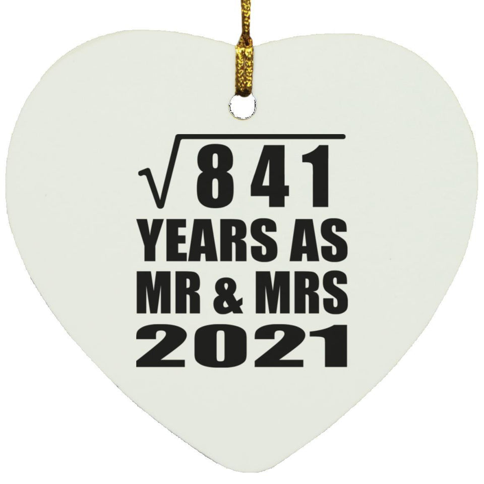 29th Anniversary Square Root of 841 Years As Mr & Mrs 2021 - Heart Ornament