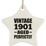 123rd Birthday Vintage 1901 Aged Perfectly - Star Ornament