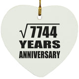 88th Anniversary Square Root of 7744 Years Anniversary - Heart Ornament