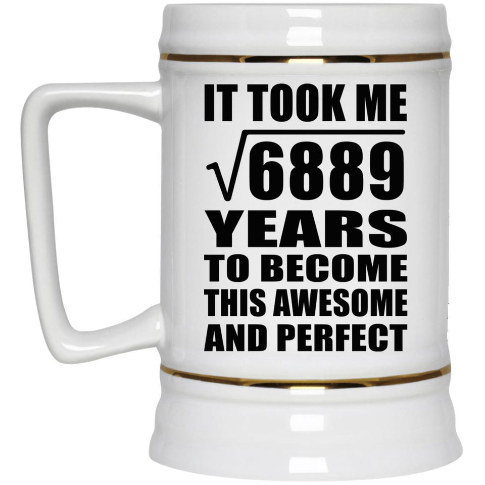 83rd Birthday Took Square Root of 6889 Years To Awesome - Beer Stein