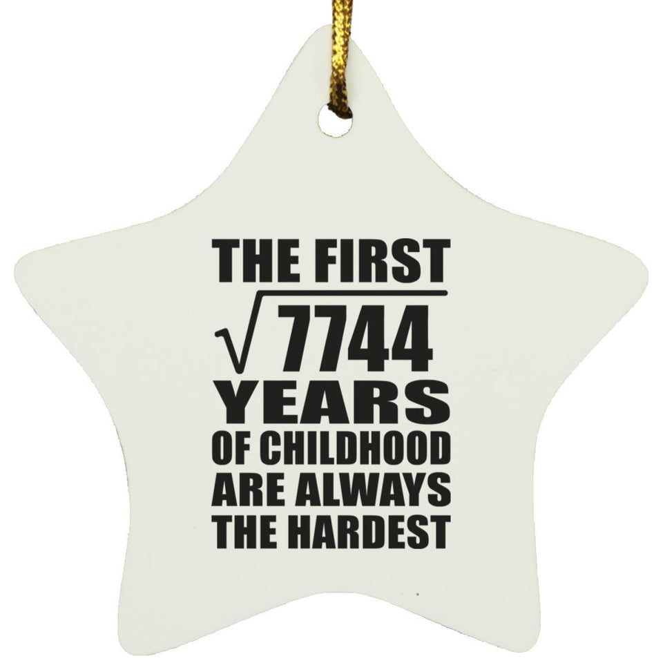 88th Birthday Square Root of 7744 Years of Childhood - Star Ornament