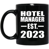 Hotel Manager Established EST. 2023 - 11oz Coffee Mug Black