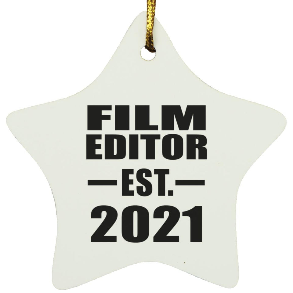 Film Editor Established EST. 2021 - Star Ornament