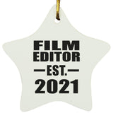 Film Editor Established EST. 2021 - Star Ornament