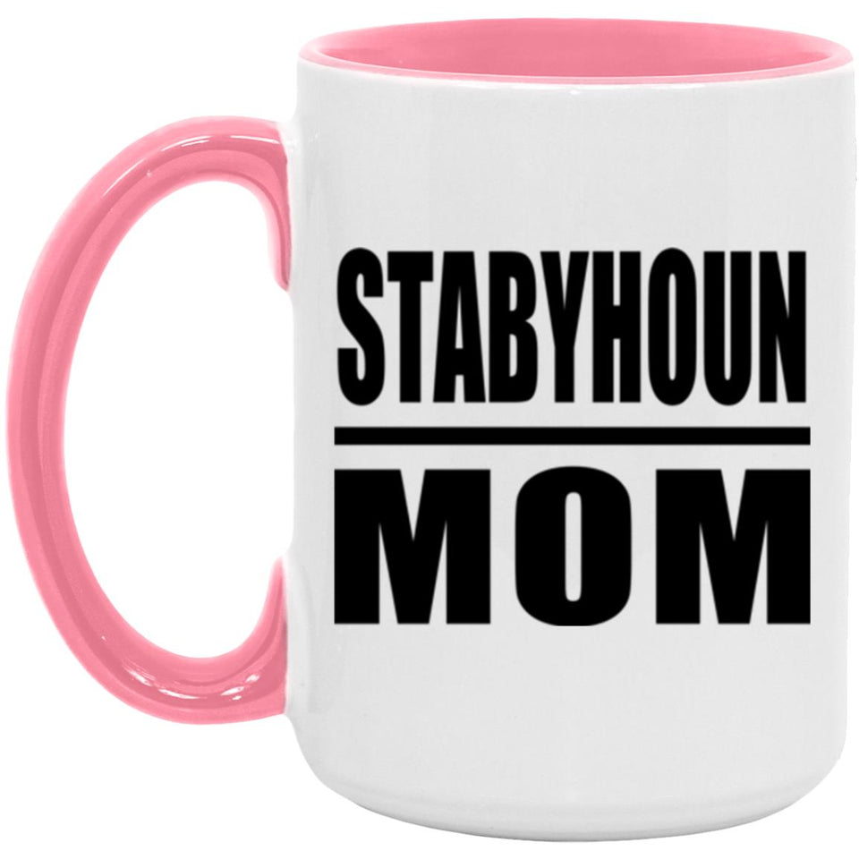 Stabyhoun Mom - 15oz Accent Mug Pink