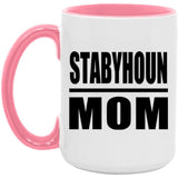 Stabyhoun Mom - 15oz Accent Mug Pink