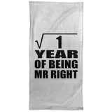 1st Anniversary Square Root of 1 Year of Being Mr Right - Hand Towel
