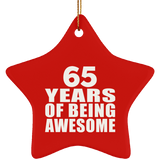 65th Birthday 65 Years Of Being Awesome - Star Ornament
