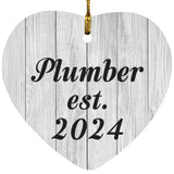 Plumber Established Est. 2024 - Heart Ornament F