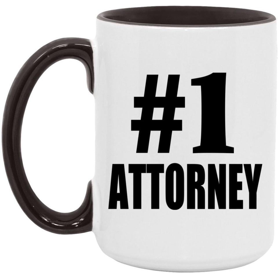 Number One #1 Attorney - 15oz Accent Mug Black