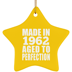 62nd Birthday Made In 1962 Aged to Perfection - Star Ornament
