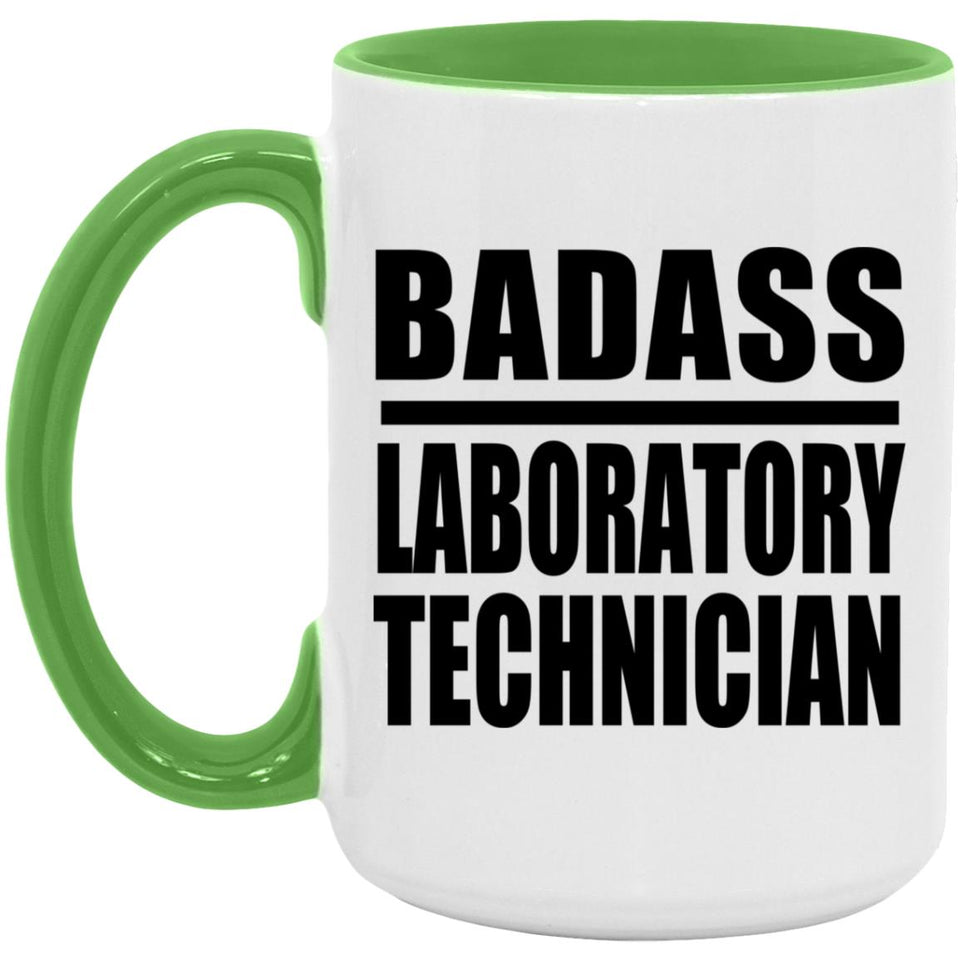 Badass Laboratory Technician - 15oz Accent Mug Green