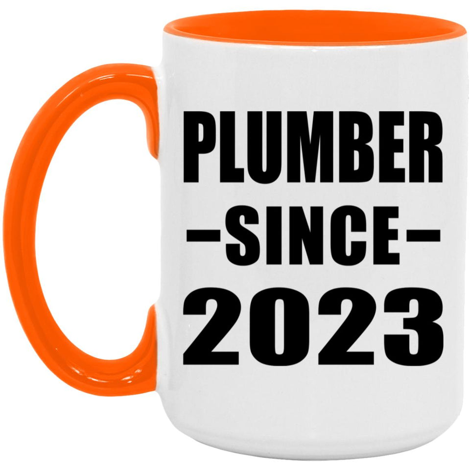 Plumber Since 2023 - 15oz Accent Mug Orange