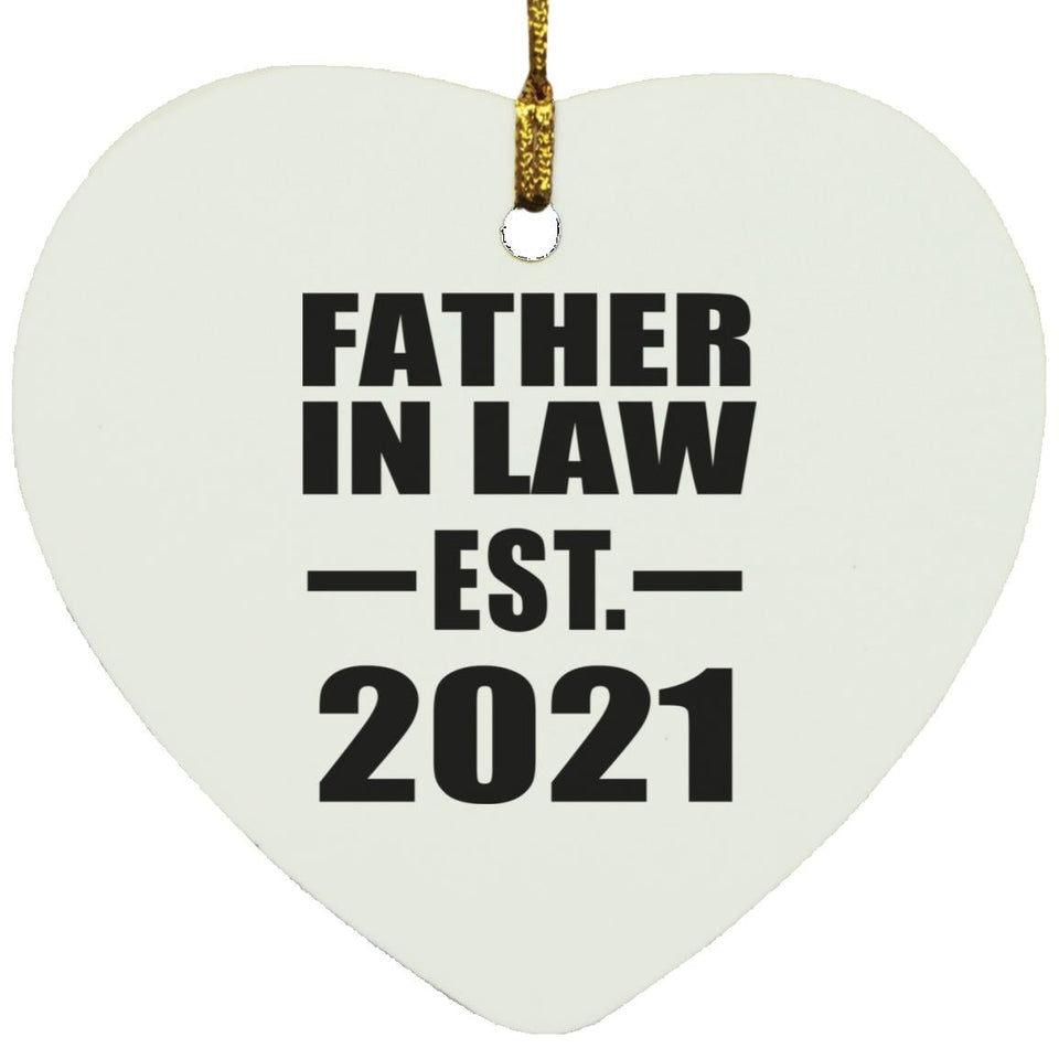 Father In Law Established EST. 2021 - Heart Ornament
