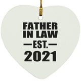Father In Law Established EST. 2021 - Heart Ornament