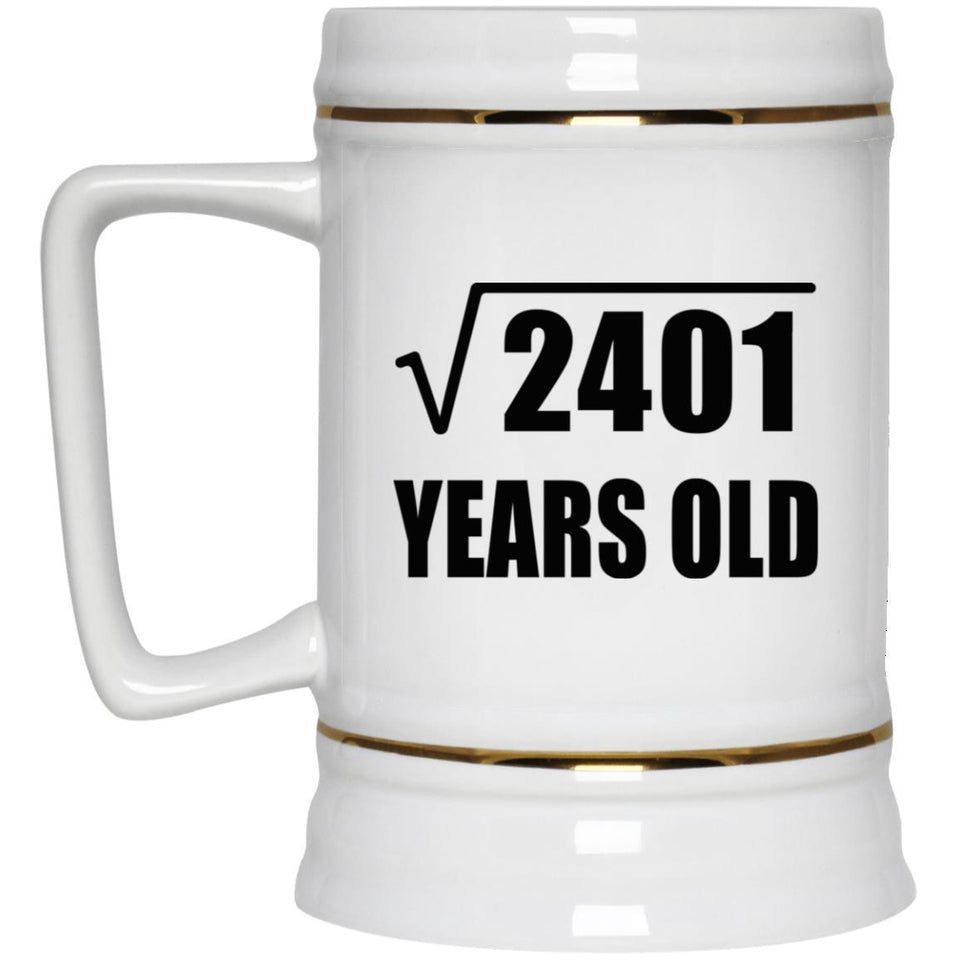 49th Birthday Square Root of 2401 Years Old - Beer Stein