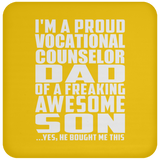 Proud Vocational Counselor Dad Of Awesome Son - Drink Coaster