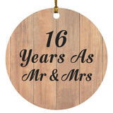 16 Years As Mr & Mrs - Circle Ornament C